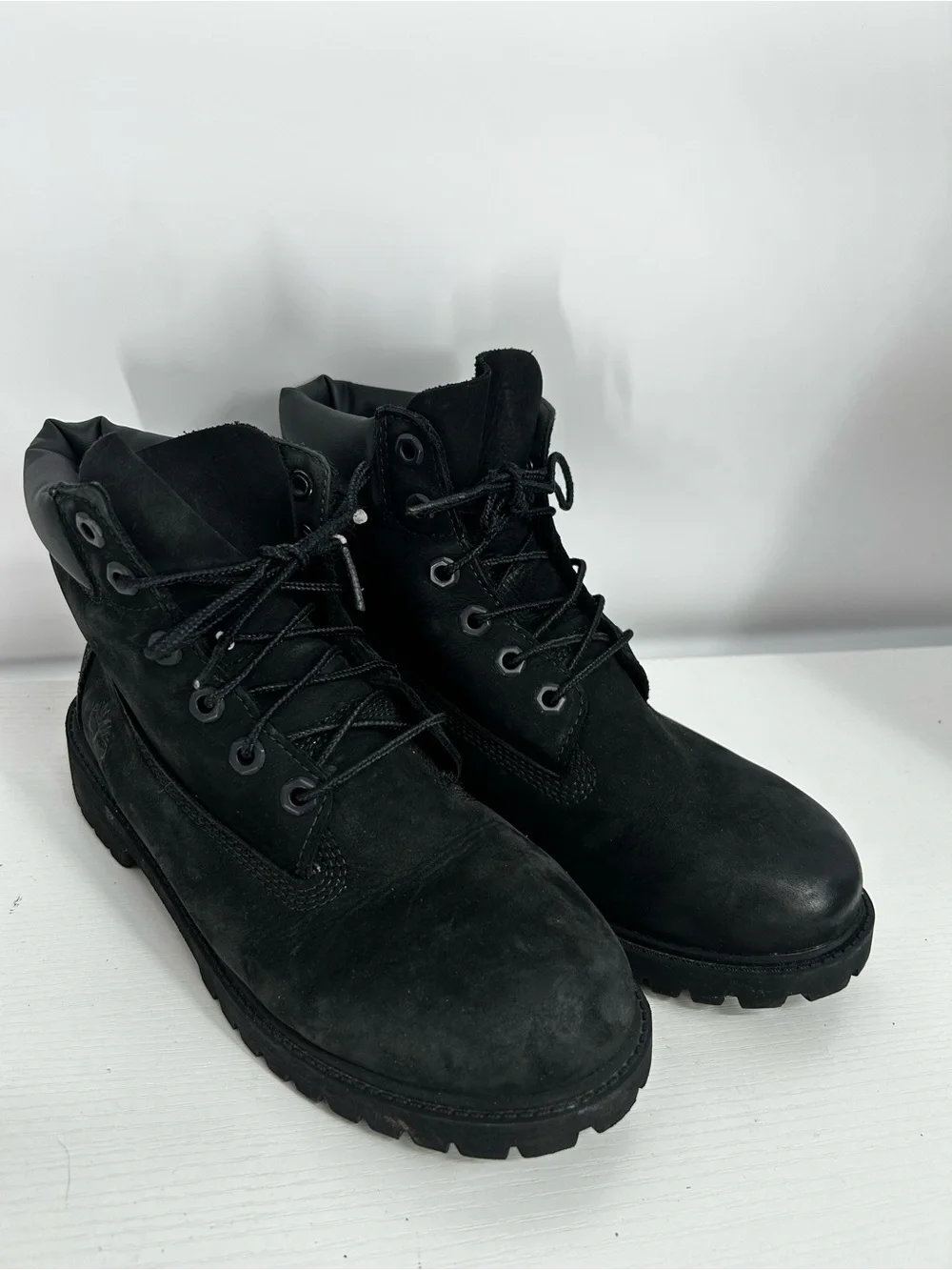 Timberland 6 Inch Premium Waterproof Boot Black Nubuck Leather Mens Size 6